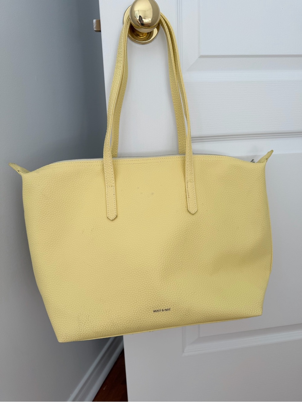 Matt & Nat Pale Yellow Pebbled Tote